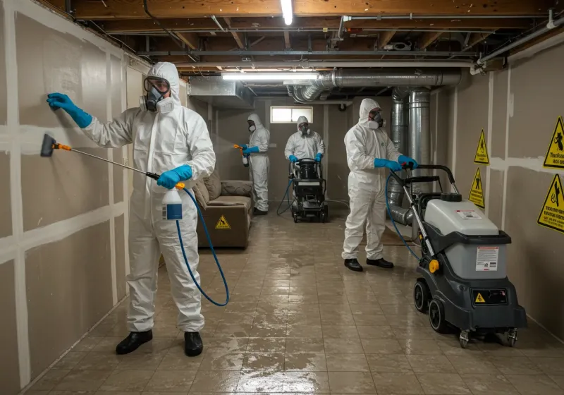 Basement Moisture Removal and Structural Drying process in Inverness, FL